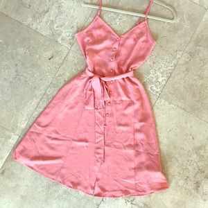 Pink button dress